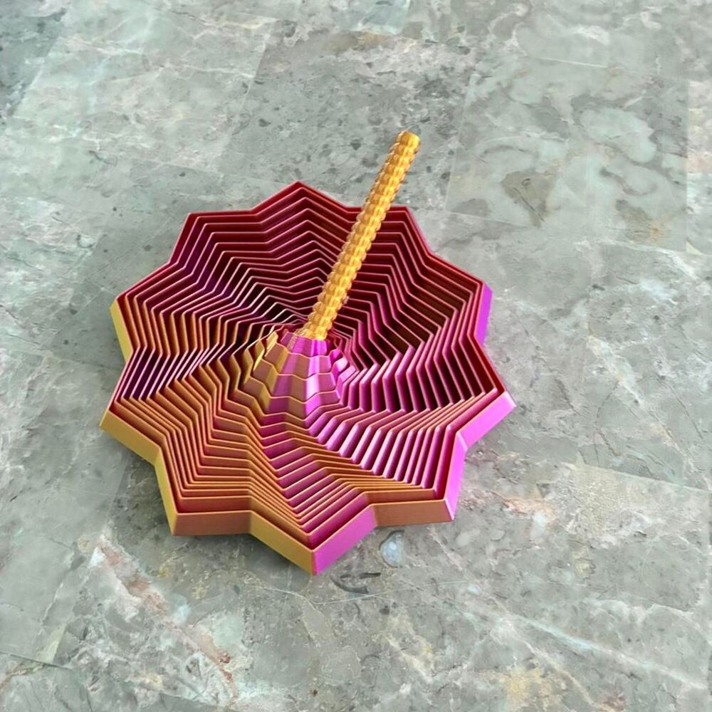 Lot of 3! Multi-colored geometric 3D printed fidget toy - Layered star shape